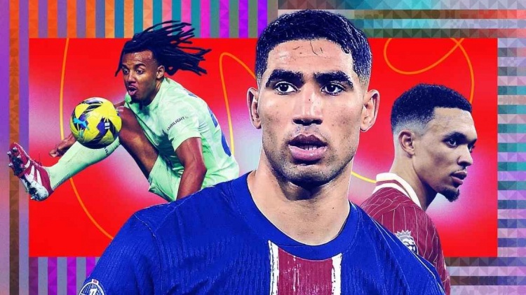 ESPN年度10大邊后衛(wèi)：阿什拉夫當(dāng)選最佳，阿諾德第2，迪馬爾科第7