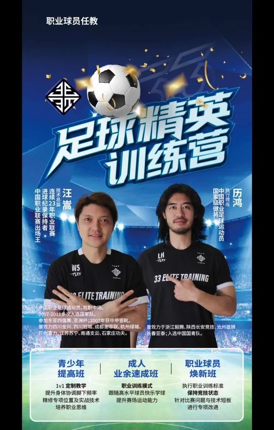 汪嵩&歷鴻開設青訓俱樂部，兩人均是被禁足球員