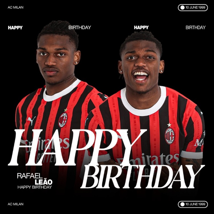 米蘭祝萊奧26歲生日快樂，球員加盟以來出戰(zhàn)260場(chǎng)70球62助