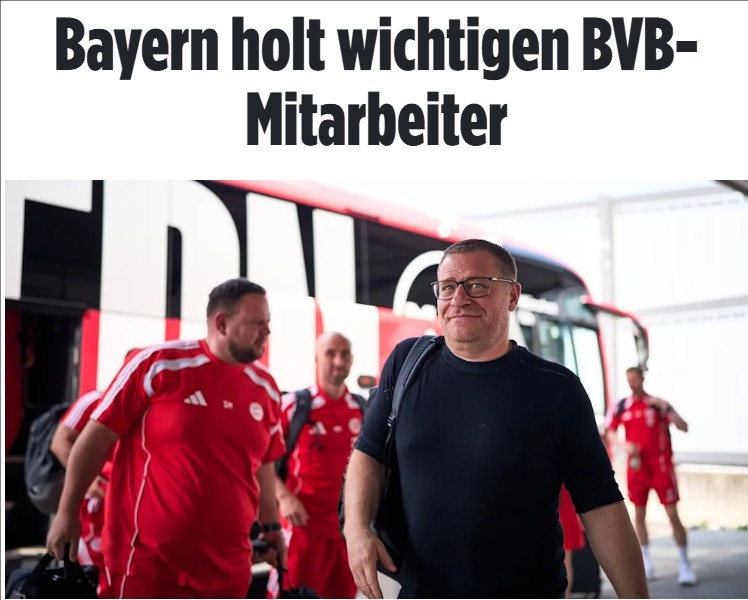 圖片報(bào)：拜仁挖走了多特的營養(yǎng)主管，他是埃貝爾的親信