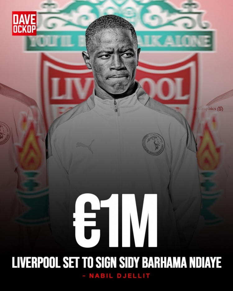 記者：利物浦接近簽下15歲塞內(nèi)加爾邊鋒恩迪亞耶，轉(zhuǎn)會費(fèi)100萬歐