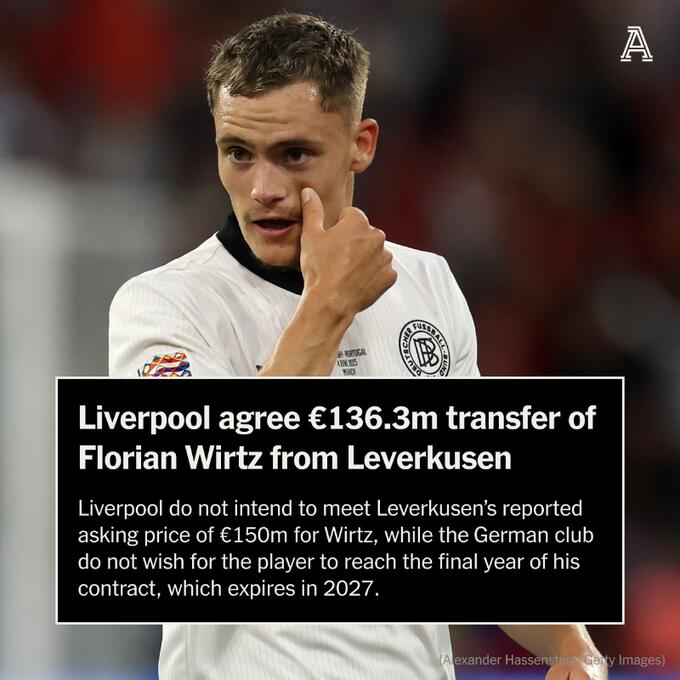 TA：利物浦沒有滿足藥廠1.5億歐要價，將以約1.36億歐總價成交