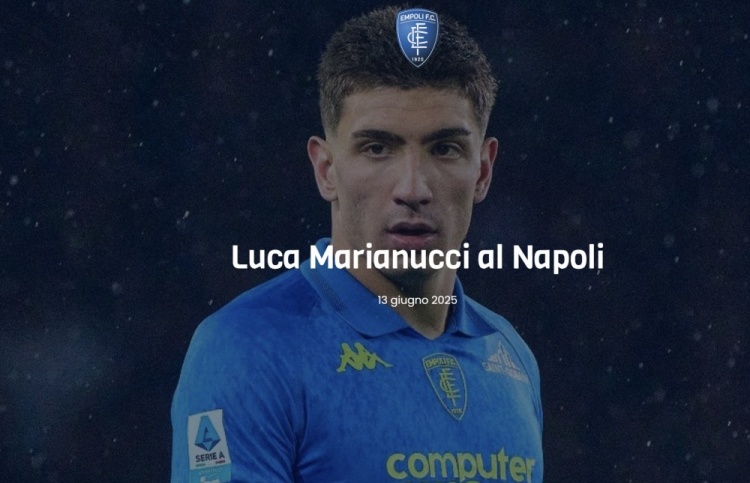 官方：恩波利20歲后衛(wèi)馬里亞努奇正式轉(zhuǎn)會加盟那不勒斯