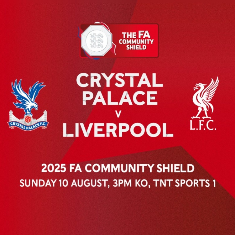 官方：2025年社區(qū)盾杯利物浦vs水晶宮8月10日22點(diǎn)開球