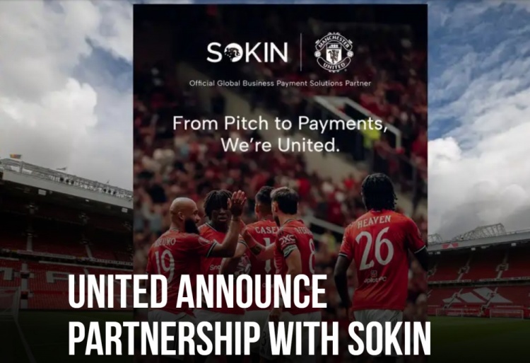 官方：曼聯(lián)和Sokin達成多年合作協(xié)議，后者提供全球支付解決方案