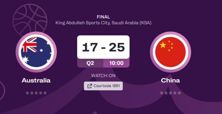 17比25！澳大利亞男籃本屆亞洲杯首次首節(jié)結(jié)束時落后