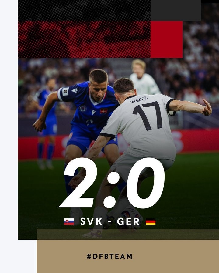 德國隊(duì)史第二次世預(yù)賽凈負(fù)至少2球，2001年主場1-5慘敗英格蘭