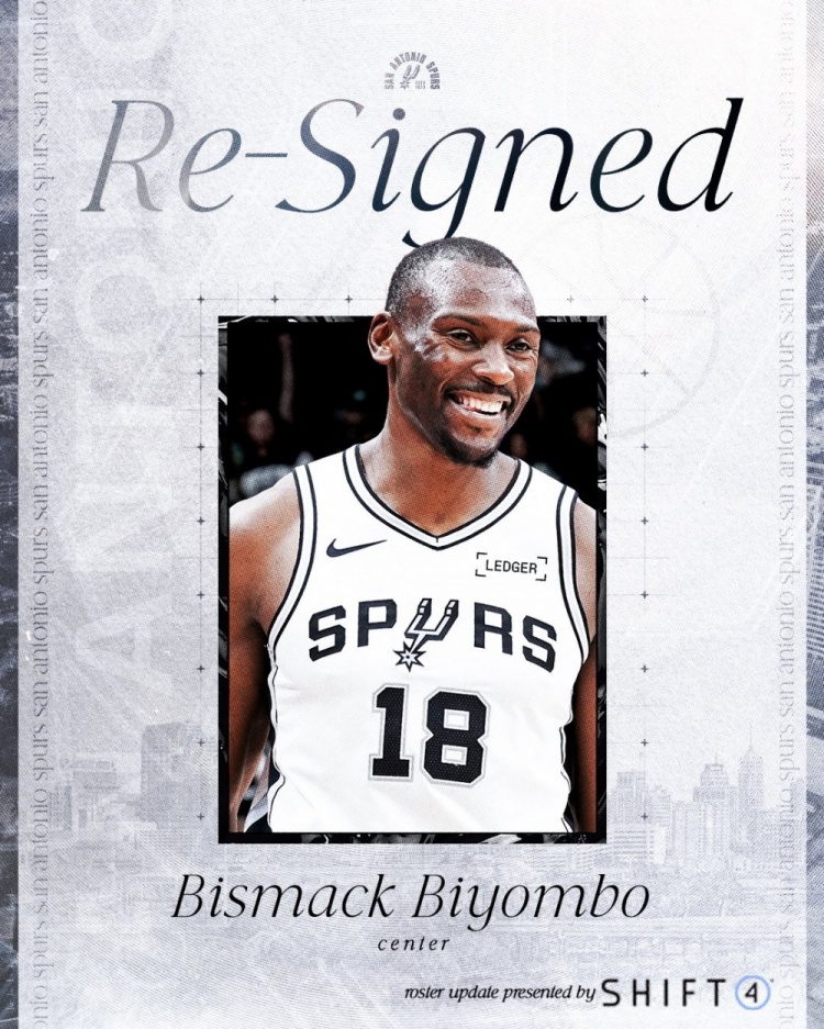 一年無保障合同！馬刺官方：球隊(duì)正式續(xù)約中鋒比永博