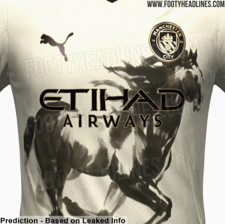 外媒：曼城將推出馬年特別版球衣，設(shè)計(jì)靈感源自中國傳統(tǒng)水墨畫