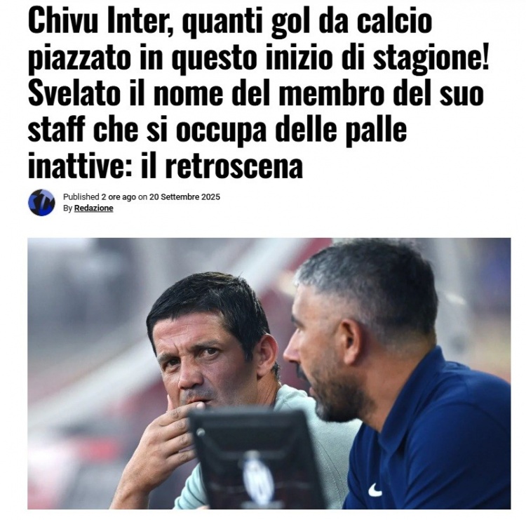 意媒：定位球進(jìn)攻依然是國米的重要武器，助教帕隆博負(fù)責(zé)相關(guān)訓(xùn)練