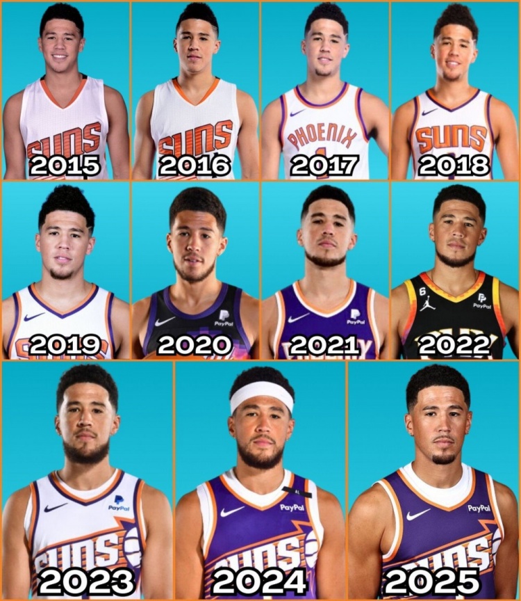 2015-2025歷年媒體日照片！布克眼中的光芒在逐漸褪去