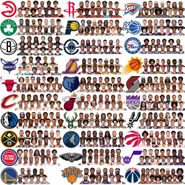 勇士亮了！NBA30隊最新完整陣容大圖來了！看看你的主隊！